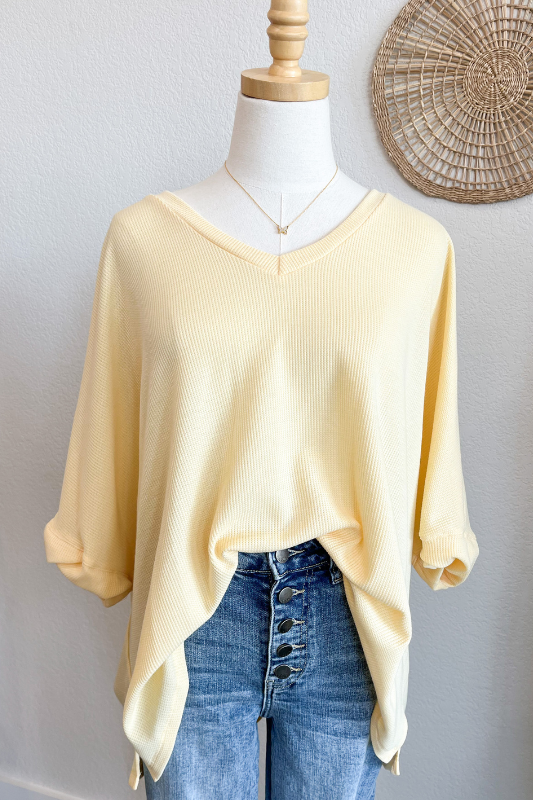 yellow v neck casual short sleeve top