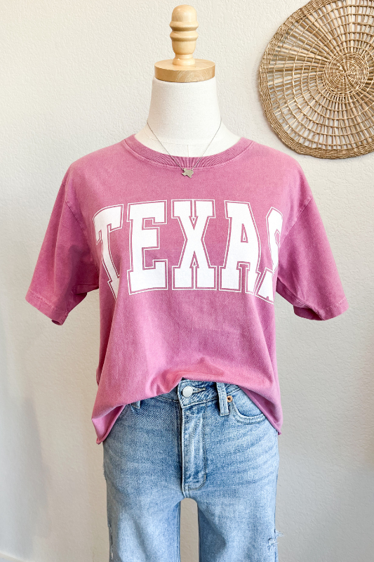 pink cropped texas t-shirt