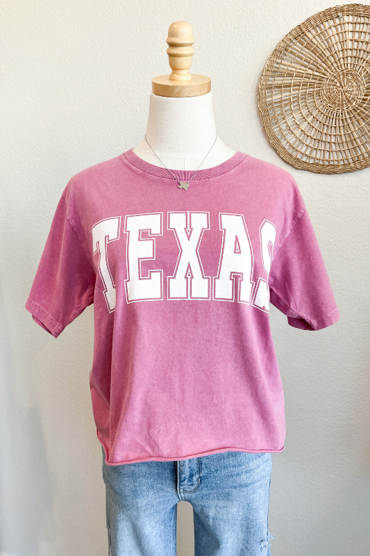pink boxy texas tee shirt