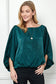 hunter green satin flowy top