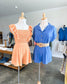 Blue Button Short Sleeve Romper