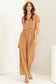 Brown Cut-Out Button Jumpsuit