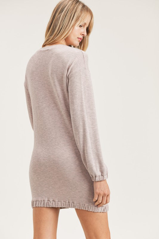 Heather Mauve Sweatshirt Dress/Tunic