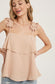 blush ruffle cami top