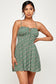 Green Floral Tie Front Dress