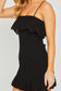 Short Black Smocked Bodycon Dress
