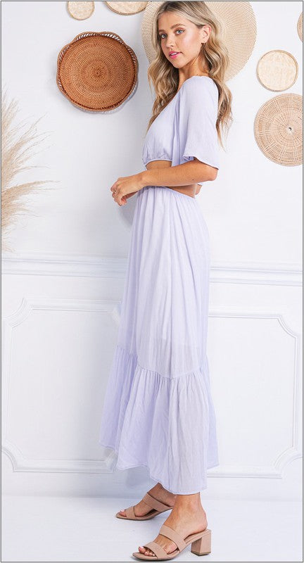 Lilac Cut-Out Maxi Dress