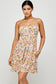 Orange and Pink Floral Tie Back Dress