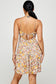 Orange and Pink Floral Tie Back Dress