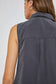 Charcoal Sleeveless Button Up Top
