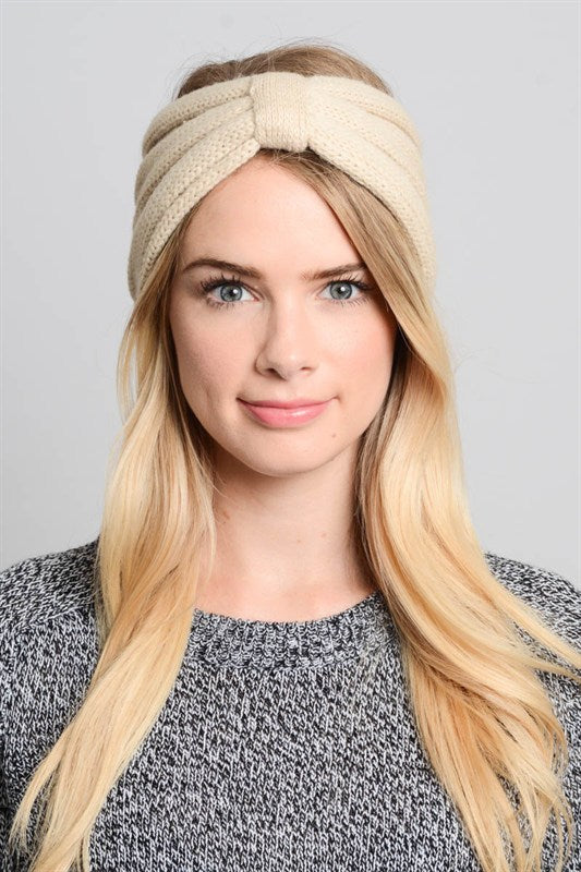 Cream Knit Headwrap