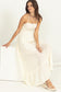 Off White Smocked Halter Maxi Dress