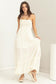 Off White Smocked Halter Maxi Dress