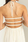 Off White Smocked Halter Maxi Dress