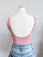 Pink Scoop Neck Sleeveless Bodysuit
