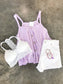 Lavender Button Front Flowy Top