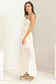 Off White Smocked Halter Maxi Dress