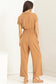 Brown Cut-Out Button Jumpsuit